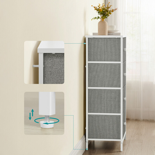 Komoda 45x30x92cm, mdf, šedá, AUK-E1031 GREY