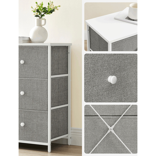 Komoda 80x30x71cm, kov, šedá, AUK-E1032 GREY