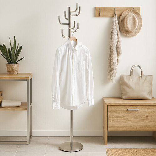 Stojanový věšák, kov, šedá, 80609-07