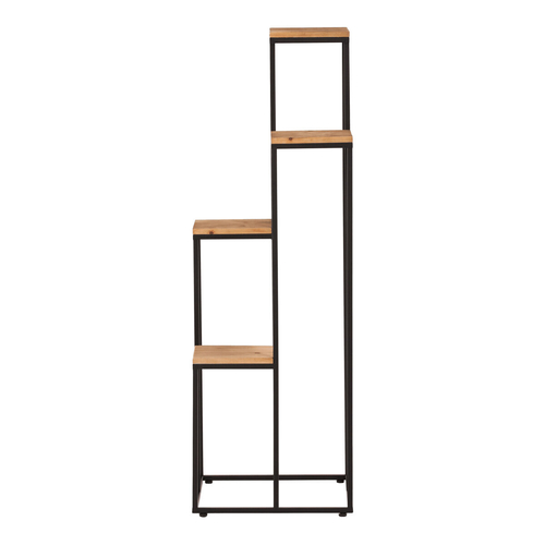 Stojan na květiny - 4 patrový, kov a dřevěná deska