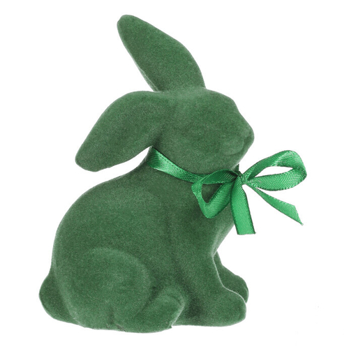 Zajíc - keramická figurka, semišový povrch, vel. S, zelená