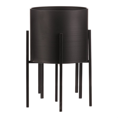 Stojan - kovový, kulatý, černý mat, cena za sadu 2 ks