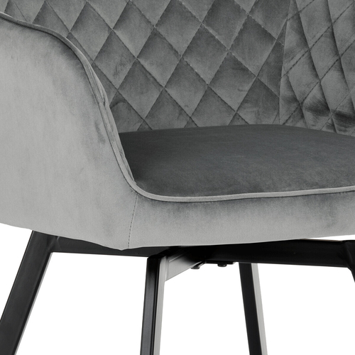 Jídelní židle otočná 180°, šedá, sametová látka, DCH-425 GREY4