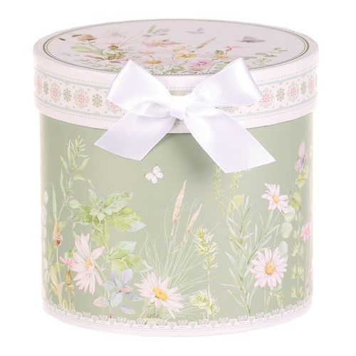 Hrnek malovaný - porcelán, dárková dóza, motiv rozkvetlé louky