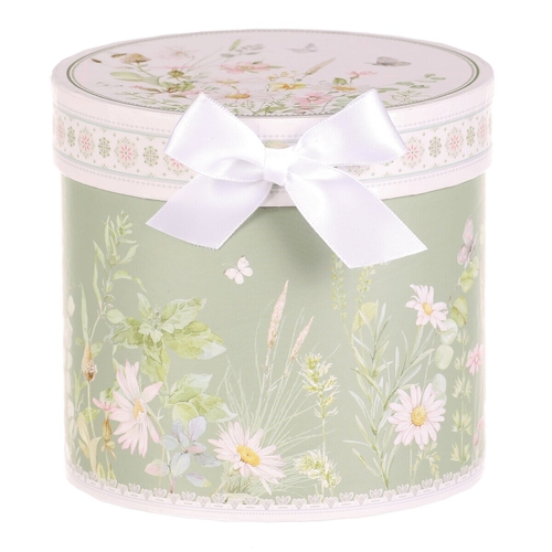 Hrnek malovaný - porcelán, dárková dóza, motiv rozkvetlé louky