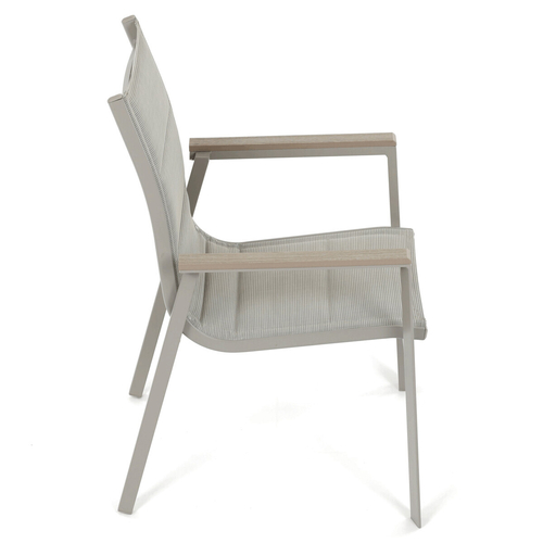 Zahradní židle, hliník, síťovina, béžová, AZC-S1110 GREY
