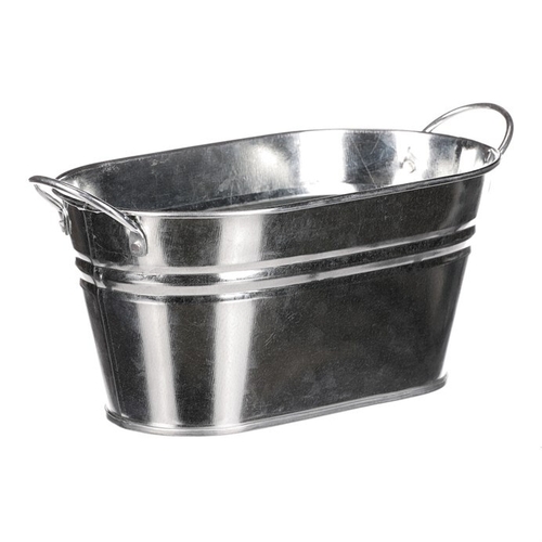 Obal na květiny - truhlík, zinkový, barva stříbrná