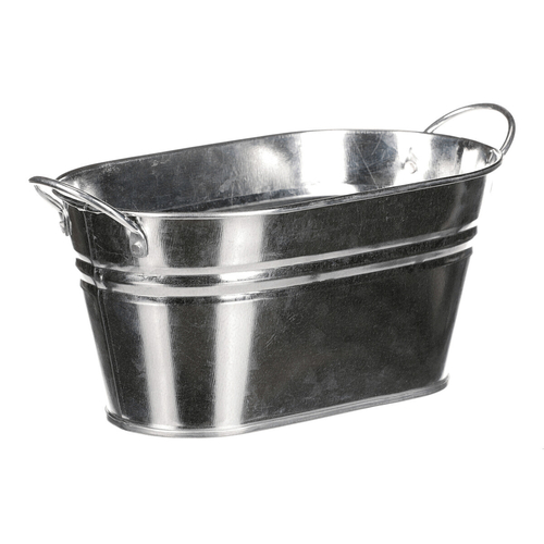 Obal na květiny - truhlík, zinkový, barva stříbrná