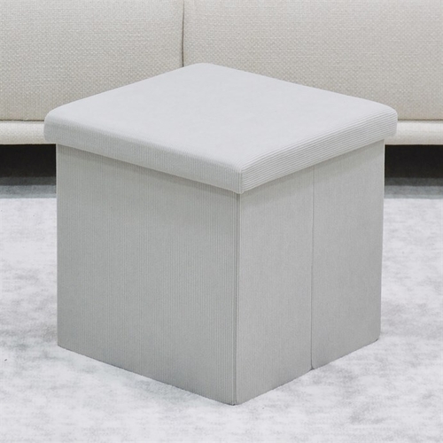 Taburet s úložným prostorem, krémová, manšestrová látka, TAB-471 CRM6