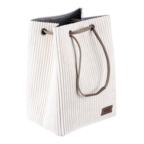 Koš prádelní - manšestr, stahovací, krémový