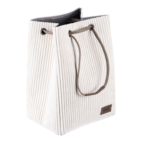 Koš prádelní - manšestr, stahovací, krémový