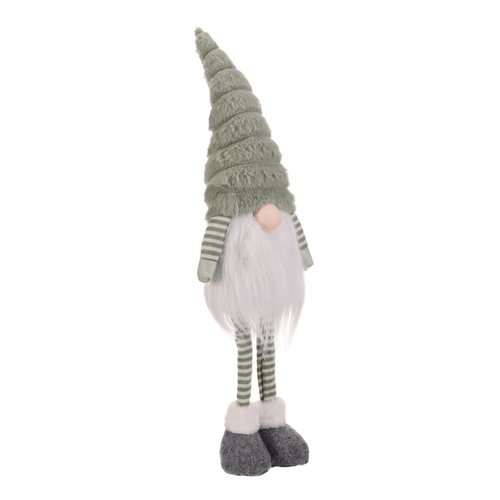 Skřítek s nohama - látková figurka, barva zeleno-bílá