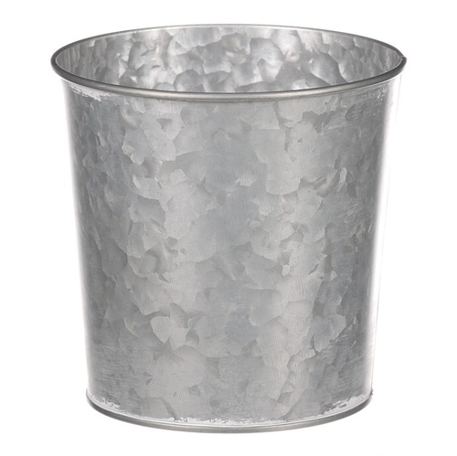 Obal z kovu na květiny, v zinkové barvě se srdcem.