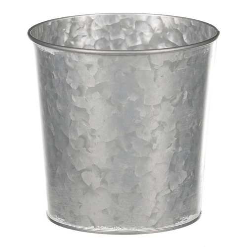 Obal z kovu na květiny, v zinkové barvě se srdcem.