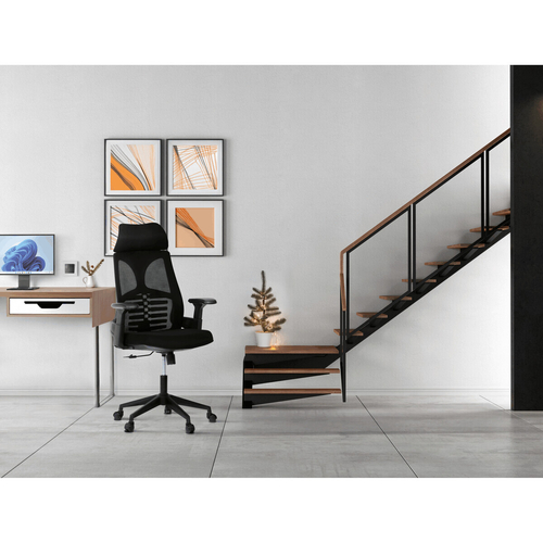 Kancelářská židle, houpací mechanismus, černá síťovina, KA-S247 BK