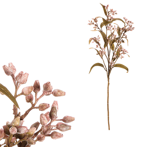 Eukalyptus - umělá větvička, barva růžová