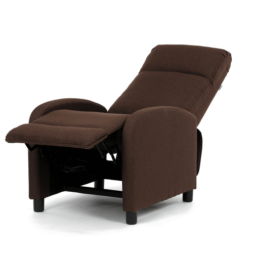Polohovací křeslo, hnědá, látka, TV-W3397 BR2