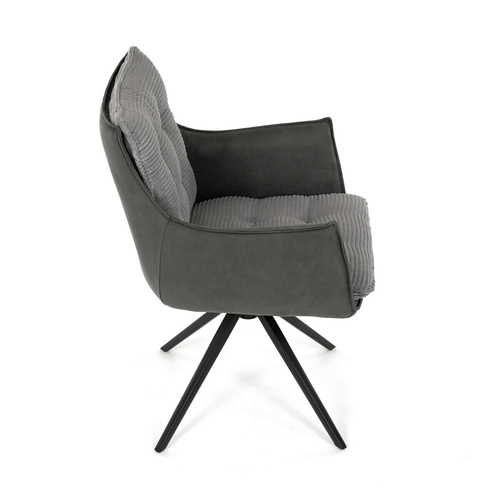Jídelní židle, šedá, manšestrová látka, DCH-D1345 GREY2