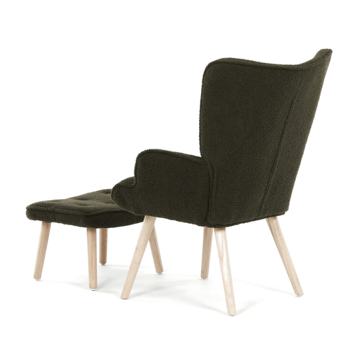 Relaxační křeslo, zelená, látka bouclé, AK-319 GRN2