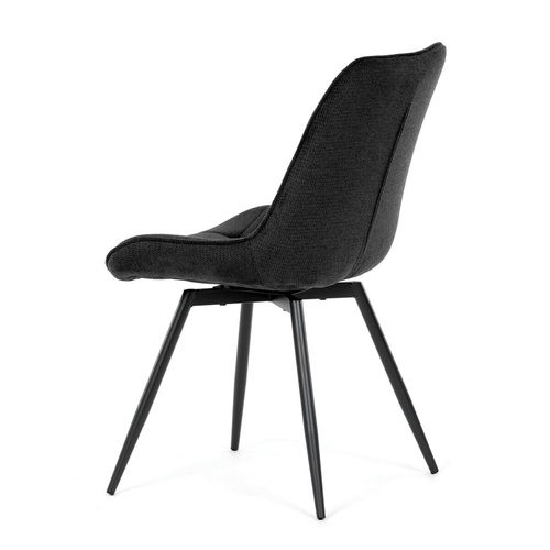Jídelní židle otočná 180°, černá, látka, HC-T1130 BK2