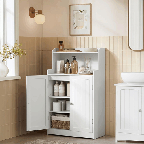 Koupelnová skříňka 60x30x100cm, mdf, bílá, AUK-E1177 WT