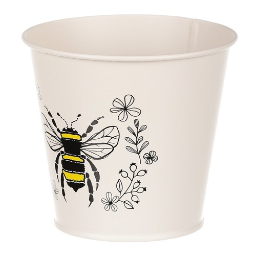 Obal kovový - motiv včelky, barva krémová