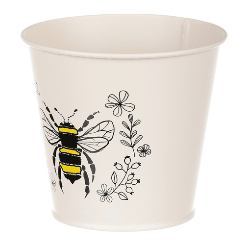 Obal kovový - motiv včelky, barva krémová