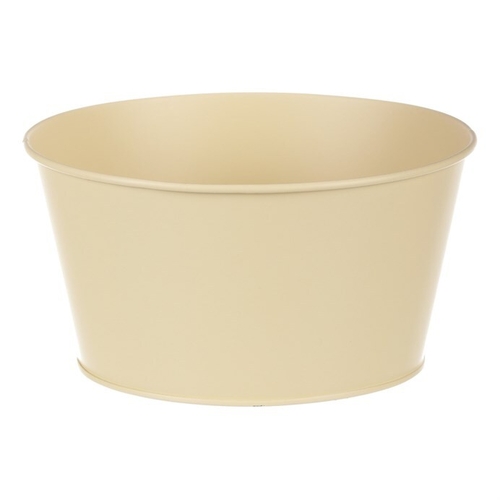 Obal kovový - nízký, motiv kvetoucího máku, žlutý