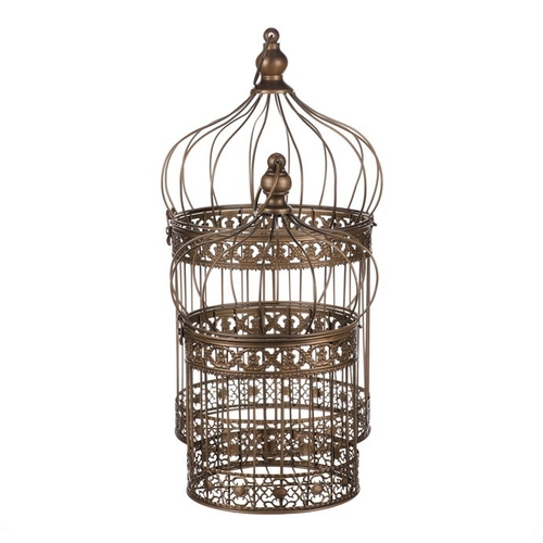 Klec kovová - závěsná, barva měděná, cena za sadu 2 ks