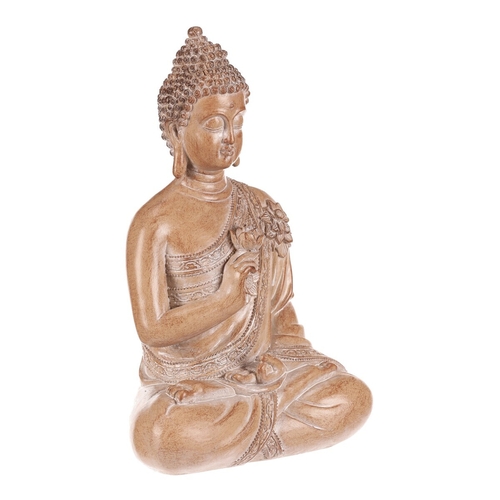 Buddha - polyresinová figurka, barva sv. hnědá