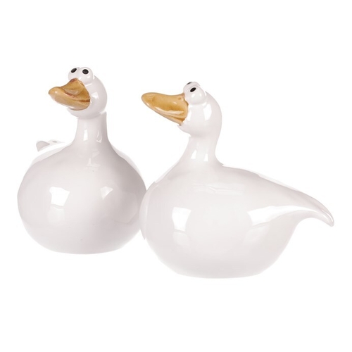 Kachna - keramická figurka, bílá, cena za 1 ks