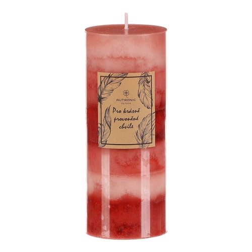 Svíčka aromatická - vánoční punč, parafín, červené odstíny