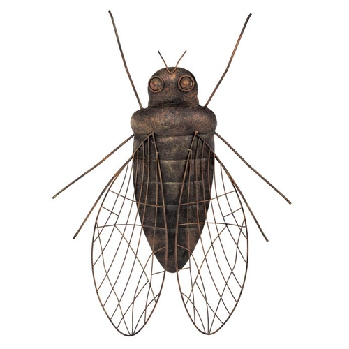 Moucha - kovová nástěnná dekorace, barva měděná