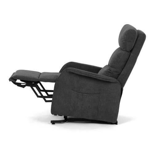 Polohovací křeslo, elektrické kabelové ovládání, šedá, látka, TV-L8960 GREY2