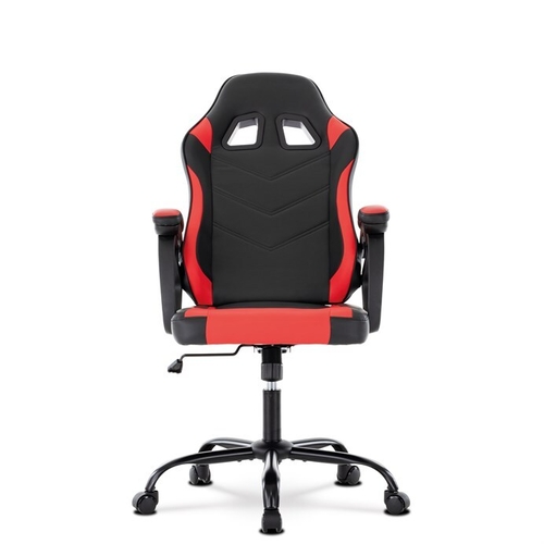 Herní křeslo, houpací mechanismus, červená ekokůže, KA-L626 RED