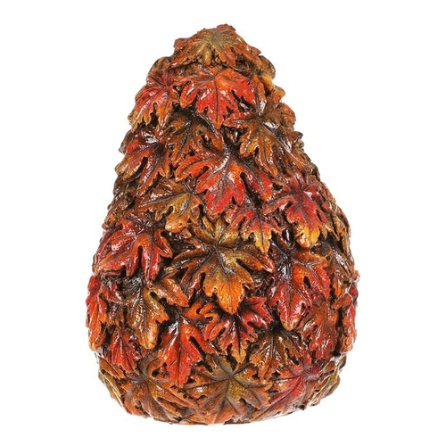 Ježek s barevnými lístky - polyresin, stojící, oranžovo-hnědý
