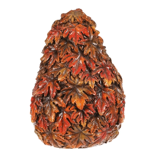 Ježek s barevnými lístky - polyresin, stojící, oranžovo-hnědý