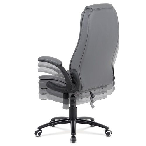 Kancelářské křeslo, houpací mechanismus, šedá ekokůže, KA-G301 GREY