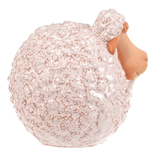 Ovečka - keramická figurka, vel. L, bílo-hnědá