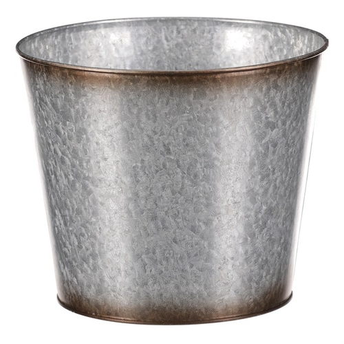 Kovový obal na květiny, design s ptáčky.