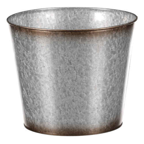 Kovový obal na květiny, design s ptáčky.