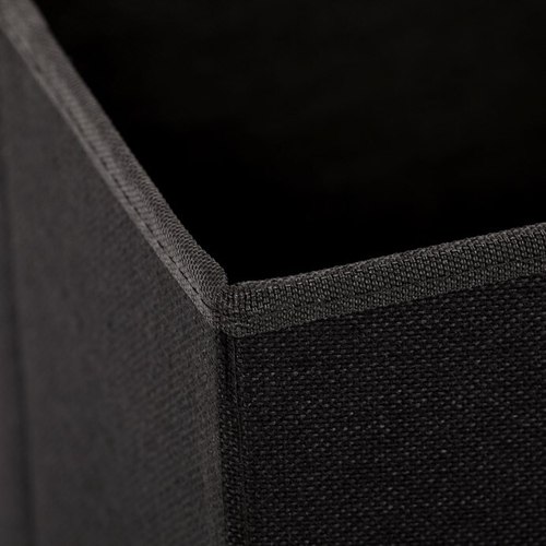 Taburet s úložným prostorem, černá, látka, TAB-461 BK2