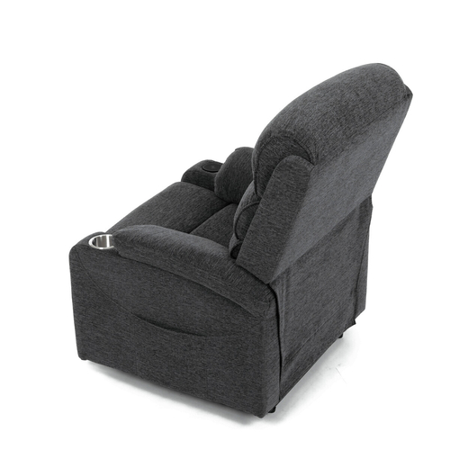 Polohovací křeslo, elektrické kabelové ovládání, šedá, látka, TV-S8348 GREY2
