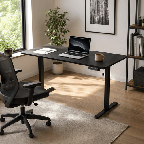 Ergonomický stůl s plynulou regulací výšky 120x60cm, melamin, carbon, LT-H2210 BK