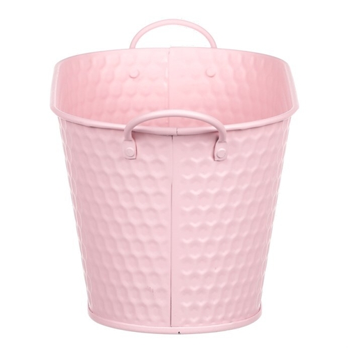 Obal kovový - truhlík, v růžové barvě