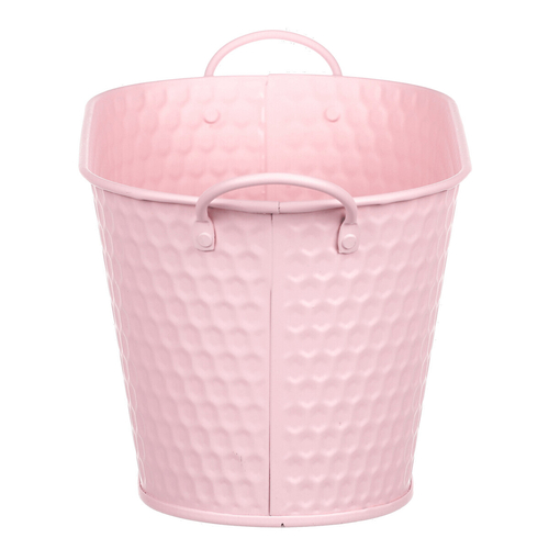 Obal kovový - truhlík, v růžové barvě