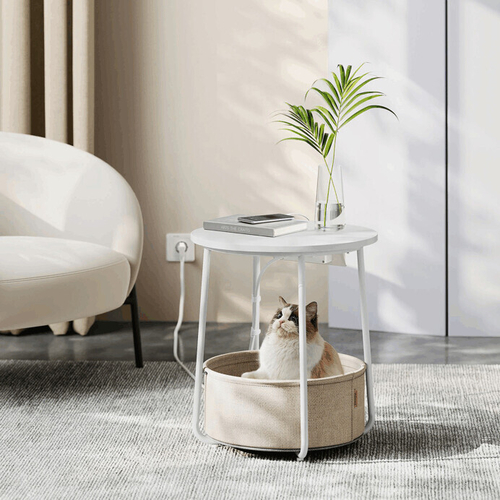 Odkládací stolek 45x45x50cm, mdf, bílá, AKF-E1028 WT