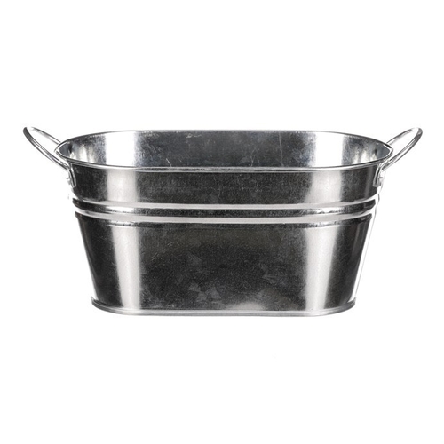 Obal na květiny - truhlík, zinkový, barva stříbrná