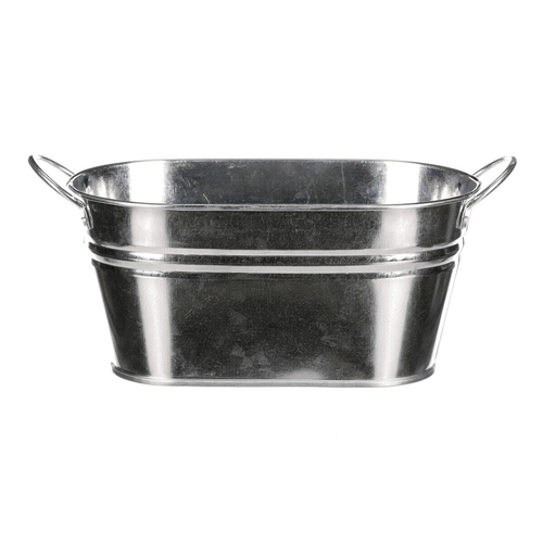 Obal na květiny - truhlík, zinkový, barva stříbrná