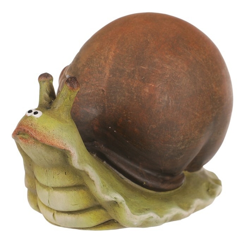Šnek - keramická figurka, vel. L, zeleno-hnědý